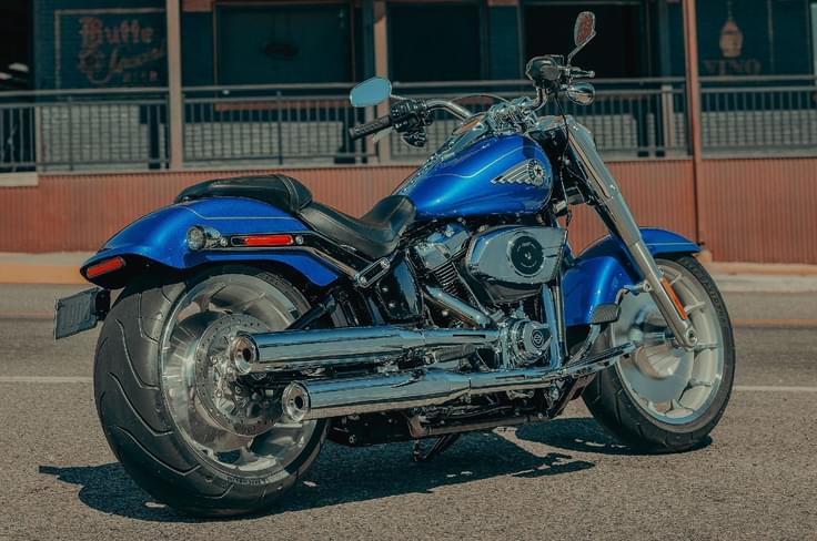 Harley-Davidson has announced prices for its big bikes for the 2025 model year in India. Harley-Davidson Fat Boy rear right static in field